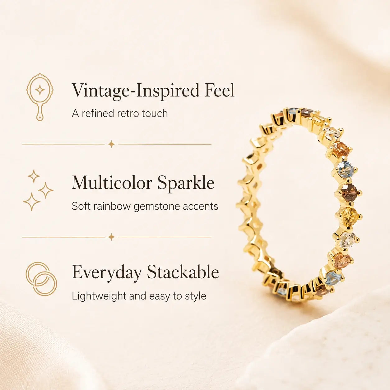 Vintage Colored Gemstone Ring