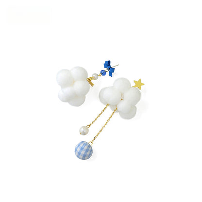 Asymmetrical Romantic Soft Cloud Earrings - Rare Visual Jewelry