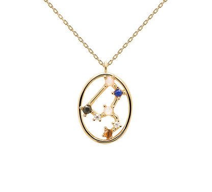 Twelve Constellations Colored Stone Pendant Necklace - Rare Visual Jewelry