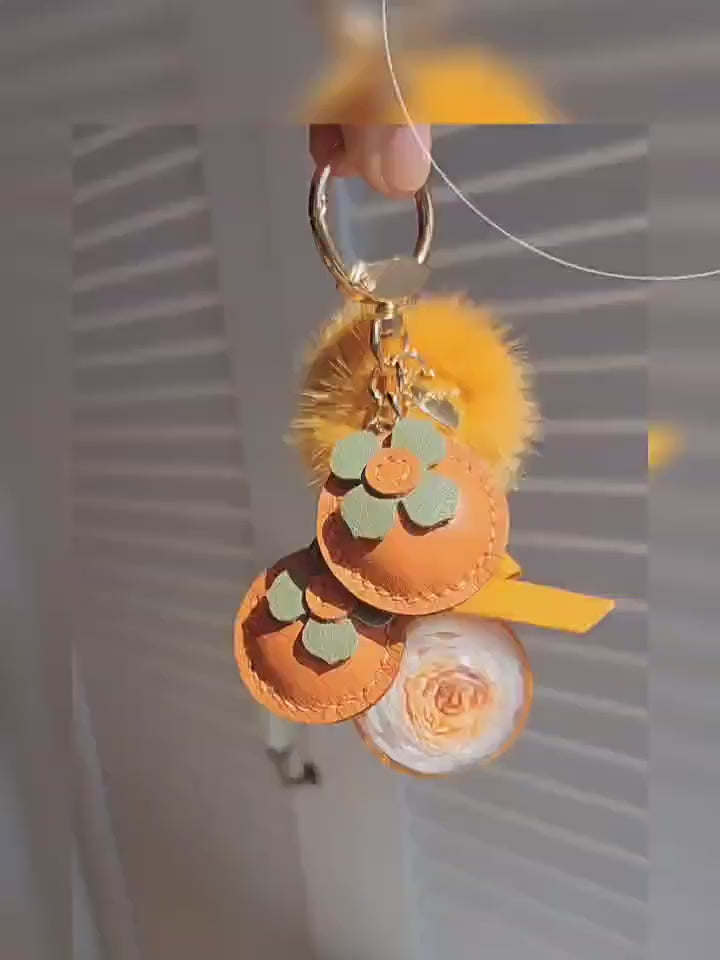 Leather Persimmon Keychain | Handcrafted Bag Charm | Rare Visual – Rare ...