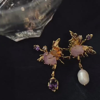 Asymmetric Butterfly Pearl Crystal Earrings I Pearle Vision I Rare Visual