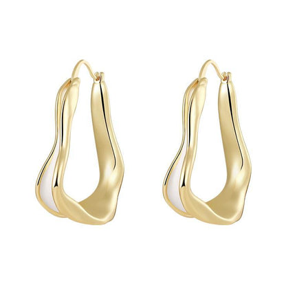 Vintage Flowing Metal Earrings - Rare Visual Jewelry