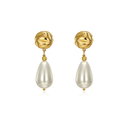 Gentle Pearl Pendant Earrings - Rare Visual Jewelry
