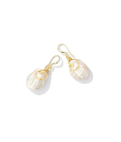 Baroque Natural Pearl Earrings - Rare Visual Jewelry