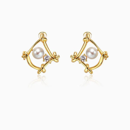 Exquisite Pearl Zircon Earrings - Rare Visual Jewelry