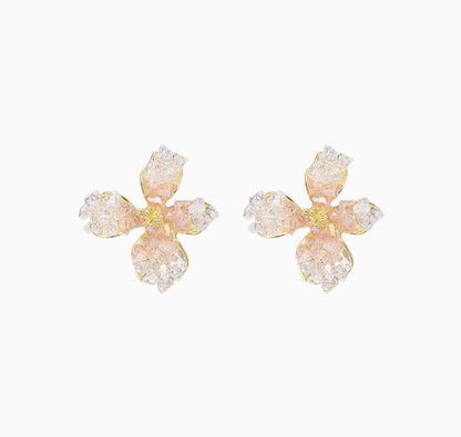 Light Luxury Rhinestone Flower Earrings - Rare Visual Jewelry