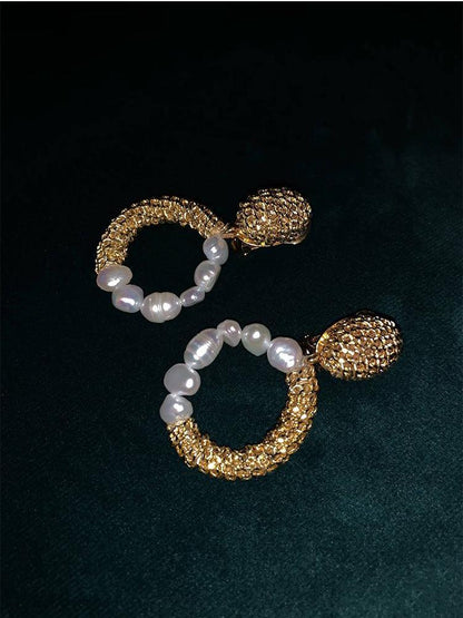 Vintage High-grade Chain Pearl Earrings - Rare Visual Jewelry