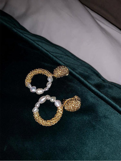 Vintage High-grade Chain Pearl Earrings - Rare Visual Jewelry