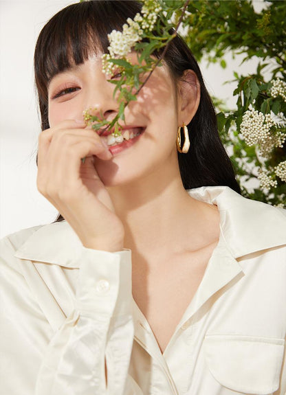 Vintage Flowing Metal Earrings - Rare Visual Jewelry