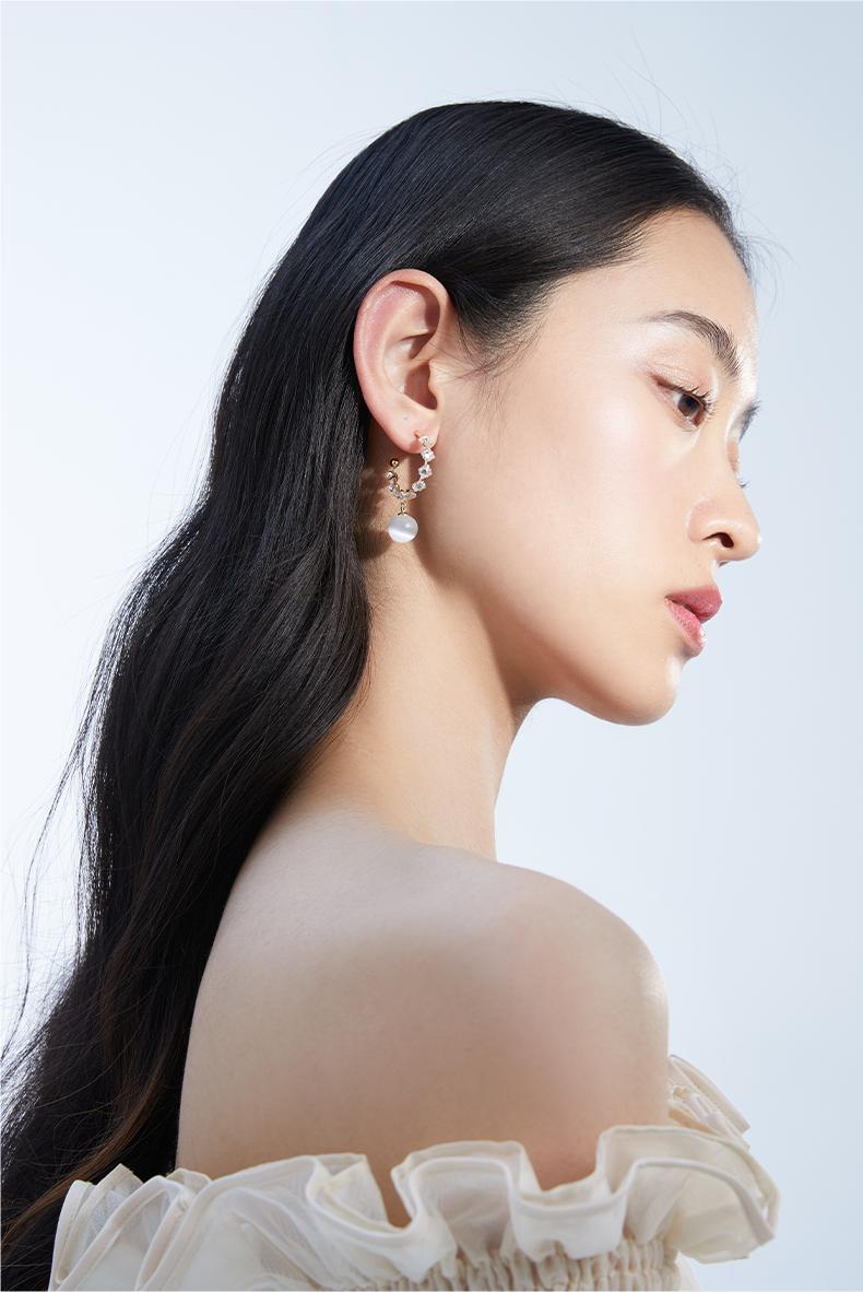 Glossy Opal Crystal Earrings