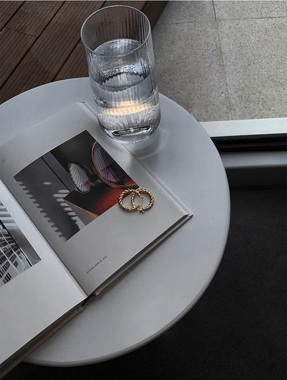 Gold Tone Twisted Rope Hoop Earrings - Rare Visual Jewelry