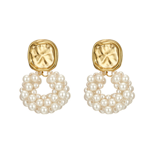 Vintage inspired pearl statement earrings