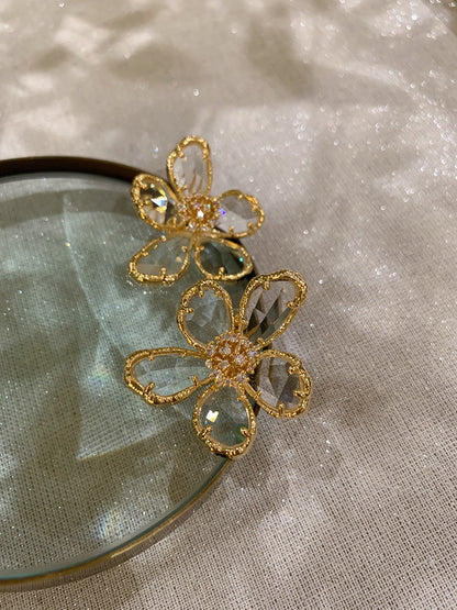 Light Luxury Exquisite Gem Flower Crystal Earrings I Rare Visual - Rare Visual Jewelry