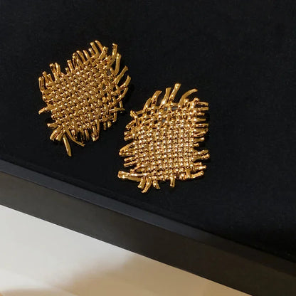 High Fashion Metal Woven Earrings - Rare Visual Jewelry