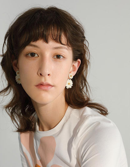 Gentle And Fresh Daisy Earrings - Rare Visual Jewelry