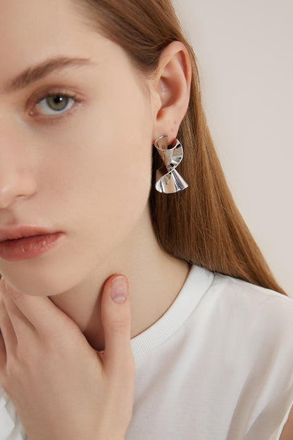 Personalized Metal Twisted Stud Earrings - Rare Visual Jewelry