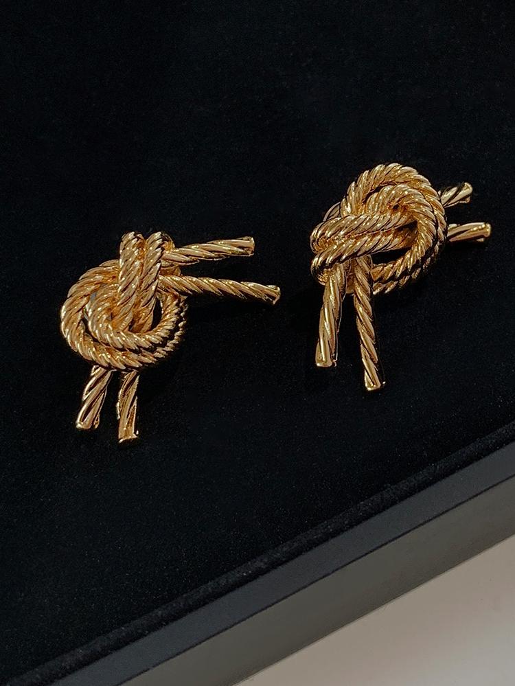 Retro Personalized Metal Knot Earrings