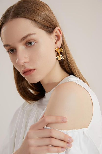 Personalized Metal Twisted Stud Earrings - Rare Visual Jewelry