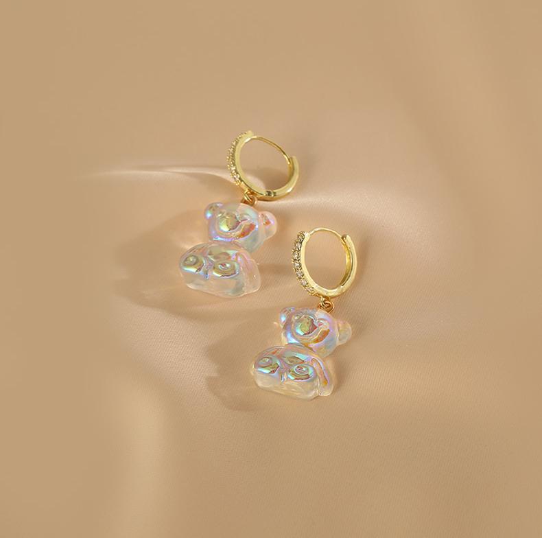 Acrylic Rainbow Bear Earrings - Cute and Colorful Jewelry