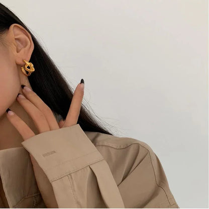 Chic Knot Link Earrings for a Stylish Edge - Rare Visual - Rare Visual Jewelry