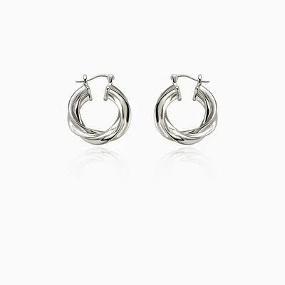 Minimalism Twisted Rope Hoop Earrings - Rare Visual Jewelry