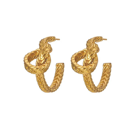 Chic Knot Link Earrings for a Stylish Edge - Rare Visual - Rare Visual Jewelry