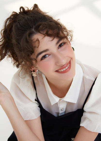 Light Luxury Gardenia Pearl Earrings - Rare Visual Jewelry