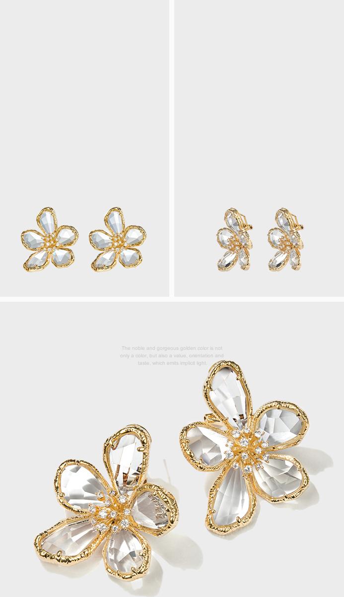Light Luxury Exquisite Gem Flower Crystal Earrings I Rare Visual