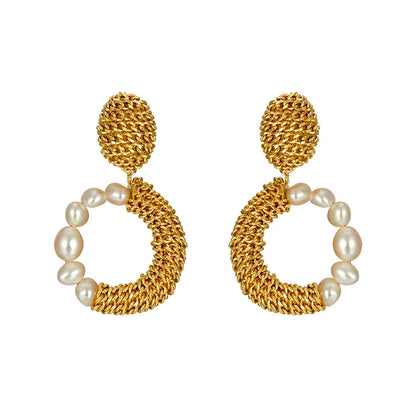 Vintage High-grade Chain Pearl Earrings - Rare Visual Jewelry