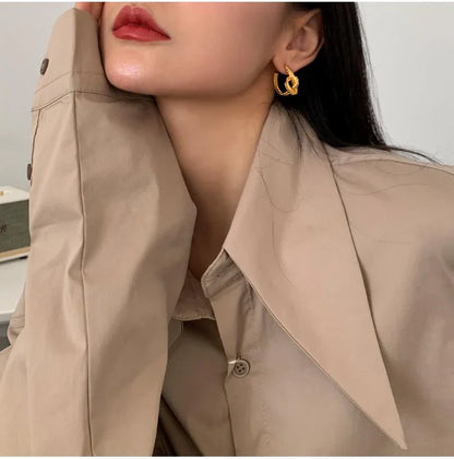 Chic Knot Link Earrings for a Stylish Edge - Rare Visual - Rare Visual Jewelry