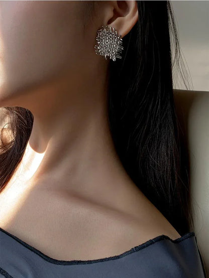High Fashion Metal Woven Earrings - Rare Visual Jewelry