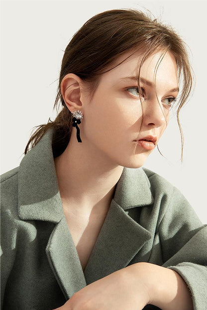 Asymmetry Snowflake Bow Drop Earrings - Rare Visual Jewelry