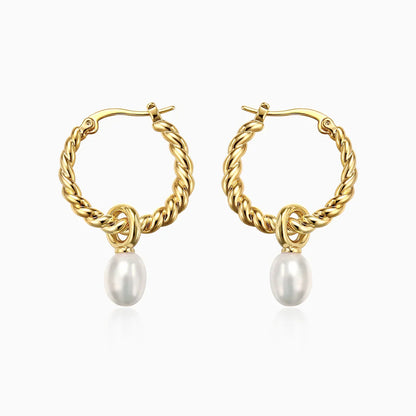 Retro Baroque Pearl Twisted Earrings - Rare Visual Jewelry