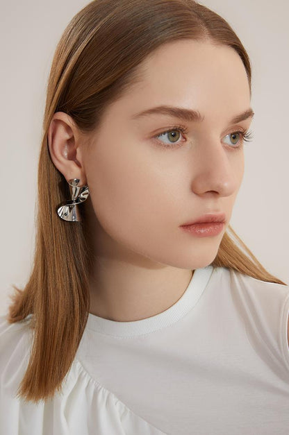 Personalized Metal Twisted Stud Earrings - Rare Visual Jewelry