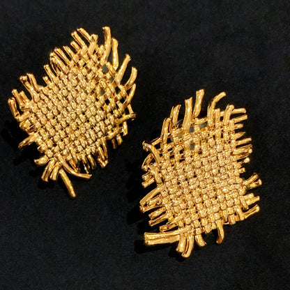 High Fashion Metal Woven Earrings - Rare Visual Jewelry