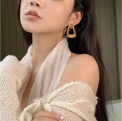 High Fashion Metal Woven Geometric Earrings - Rare Visual Jewelry