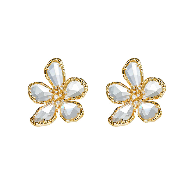 Light Luxury Exquisite Gem Flower Crystal Earrings I Rare Visual