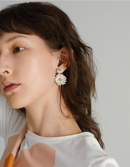 Gentle And Fresh Daisy Earrings - Rare Visual Jewelry