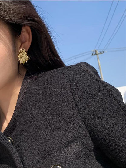 High Fashion Metal Woven Earrings - Rare Visual Jewelry