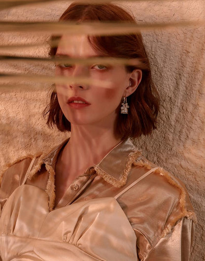 Pretty Flower Drop Earrings - Rare Visual Jewelry