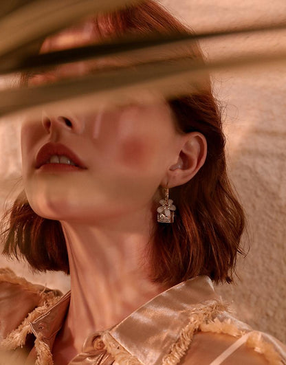 Pretty Flower Drop Earrings - Rare Visual Jewelry