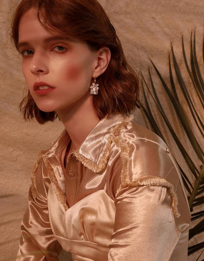 Pretty Flower Drop Earrings - Rare Visual Jewelry