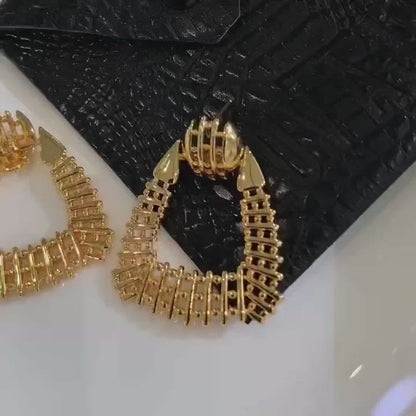 High Fashion Metal Woven Geometric Earrings